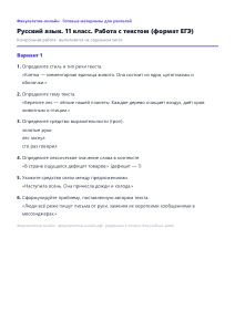 Работа с текстом (формат ЕГЭ) — Русский язык, 11 класс
